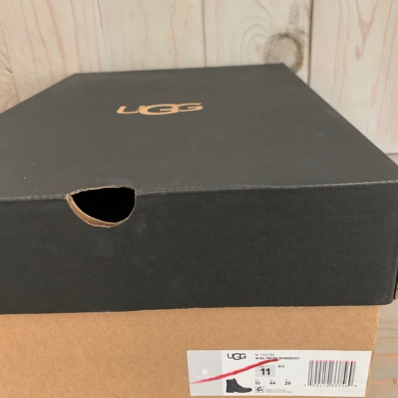 UGG BILTMORE WORKBOOT BLACK LEATHER NEW - Picture 5 of 9